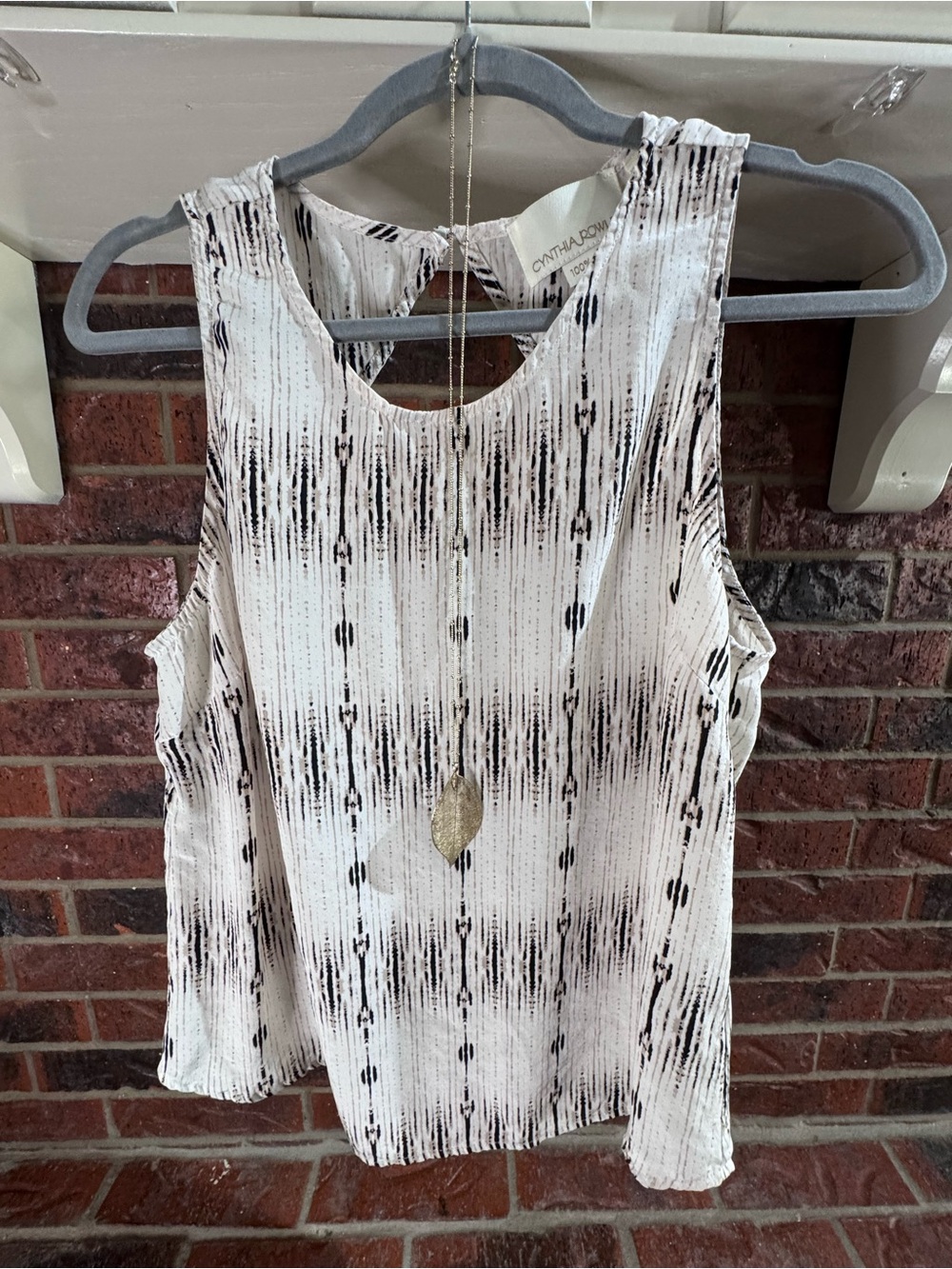 Cynthia Rowley 100% Silk Abstract Print Sleeveless Blouse